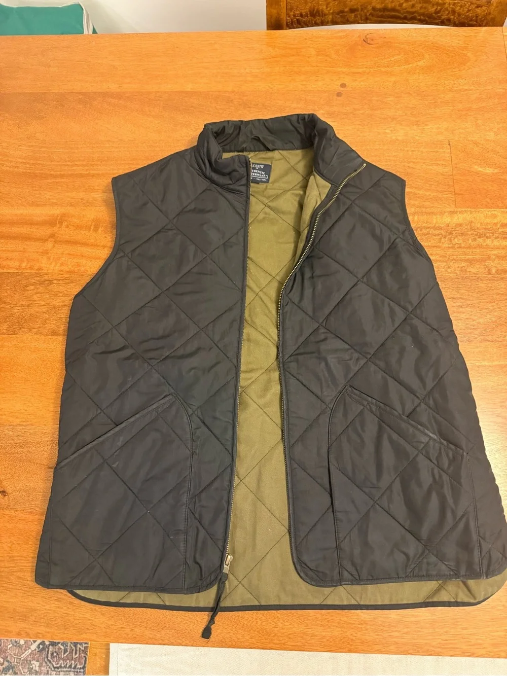 Quilted Jcrew Men's Vest - Black/Olive